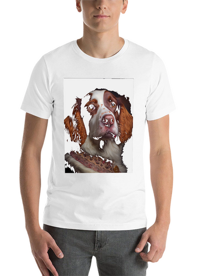 Dog Portrait Graphic Tee - Black Cotton Shirt
