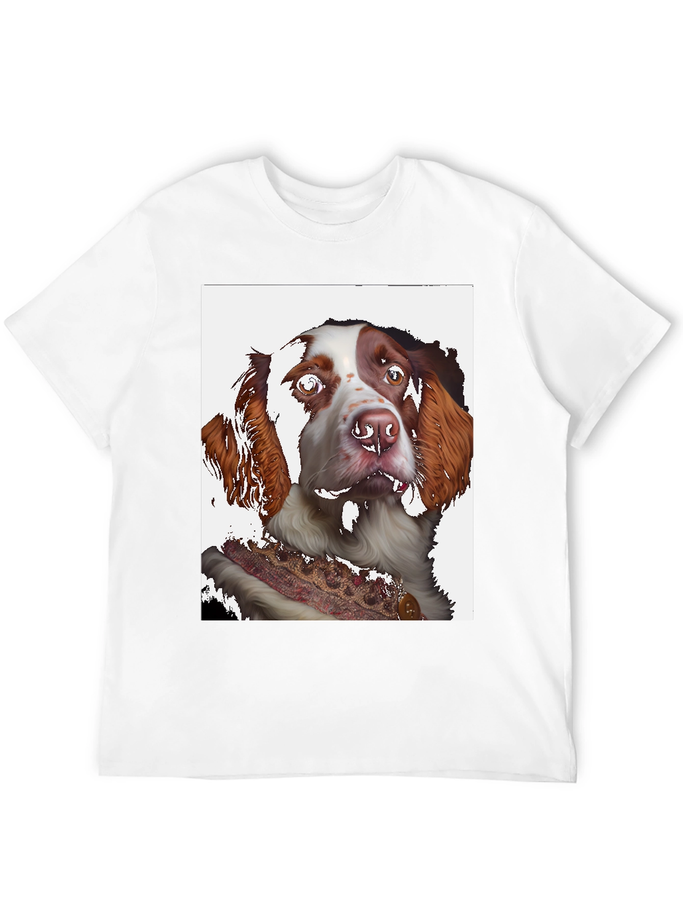 Dog Portrait Graphic Tee - Black Cotton Shirt