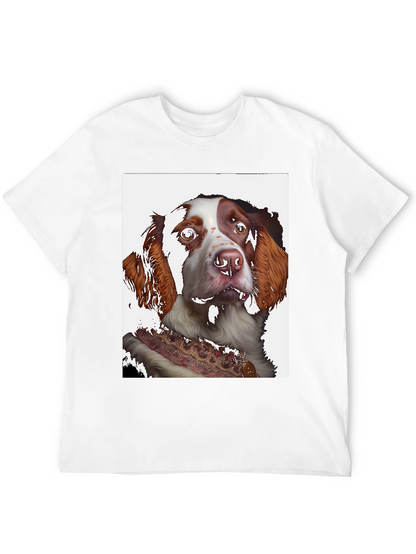 Dog Portrait Graphic Tee - Black Cotton Shirt