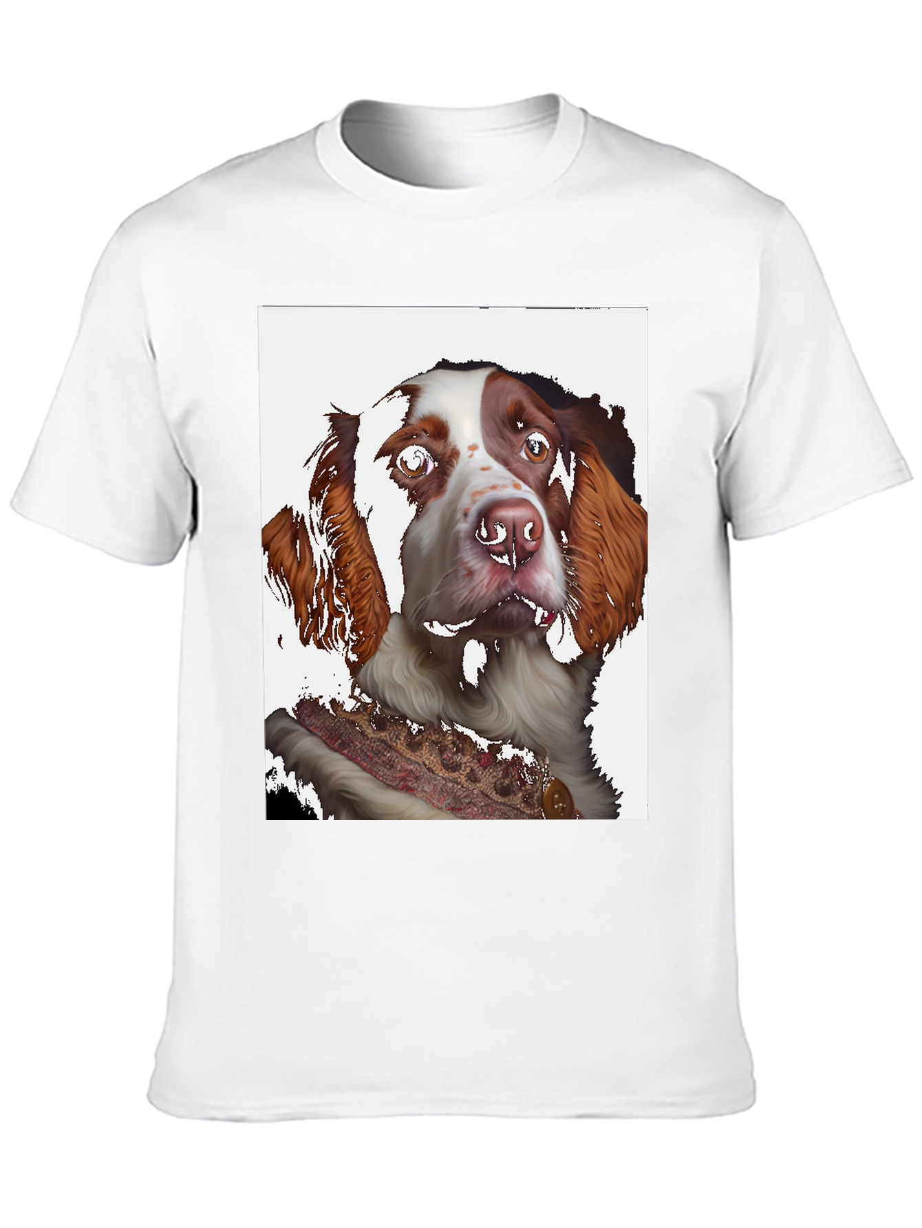 Dog Portrait Graphic Tee - Black Cotton Shirt