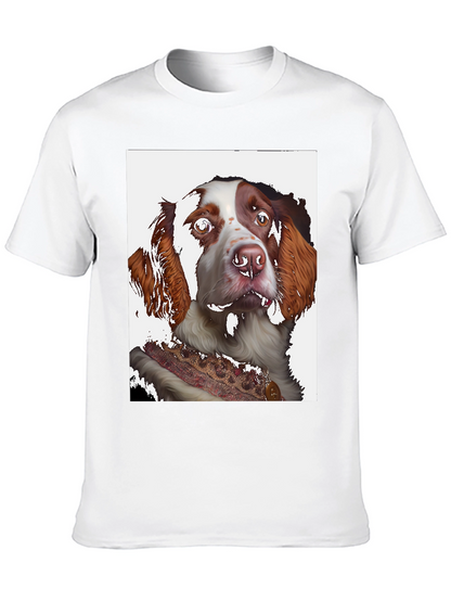 Dog Portrait Graphic Tee - Black Cotton Shirt
