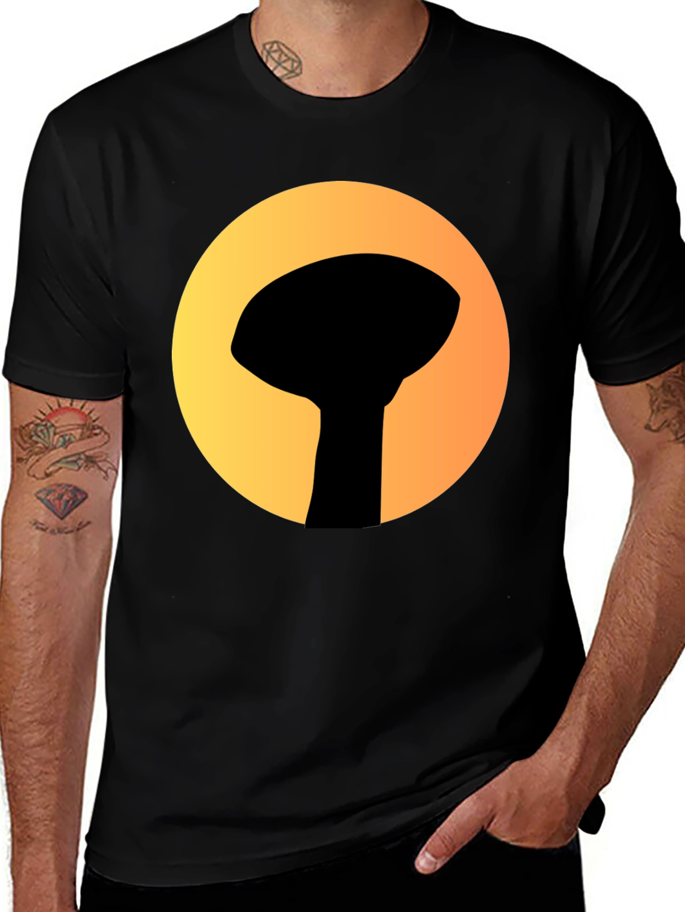 Graphic Tee: Silhouette Water Tower Art T-Shirt