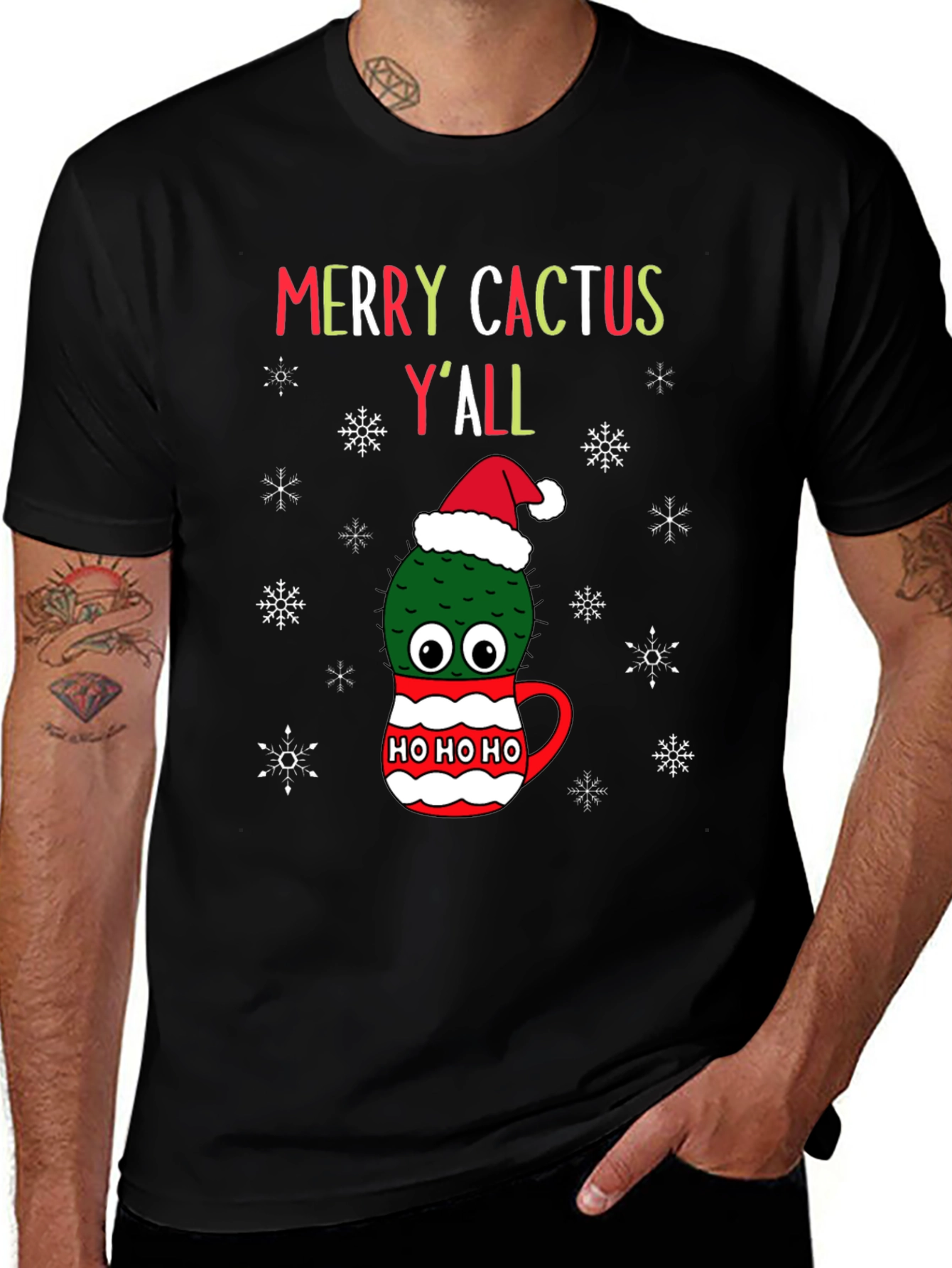Merry Cactus Yall Christmas T-Shirt