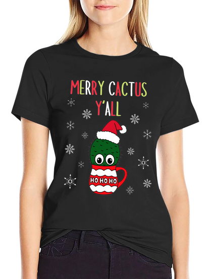 Merry Cactus Yall Christmas T-Shirt