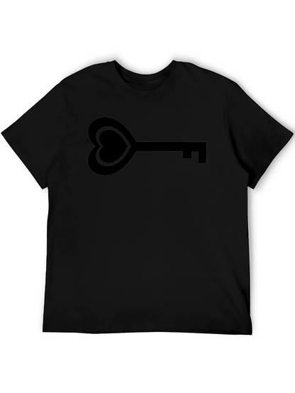 Heart Key Graphic Tee - Stylish Unisex T-Shirt