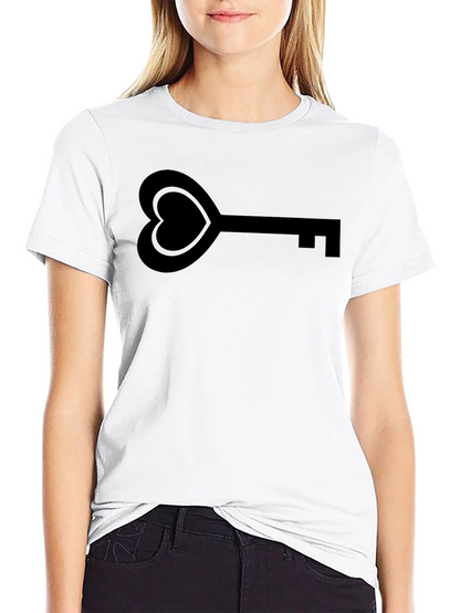 Heart Key Graphic Tee - Stylish Unisex T-Shirt