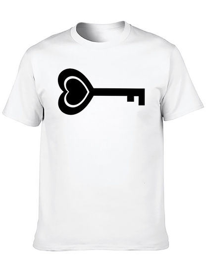 Heart Key Graphic Tee - Stylish Unisex T-Shirt