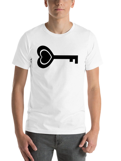 Heart Key Graphic Tee - Stylish Unisex T-Shirt