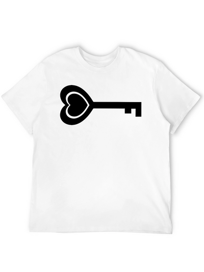 Heart Key Graphic Tee - Stylish Unisex T-Shirt