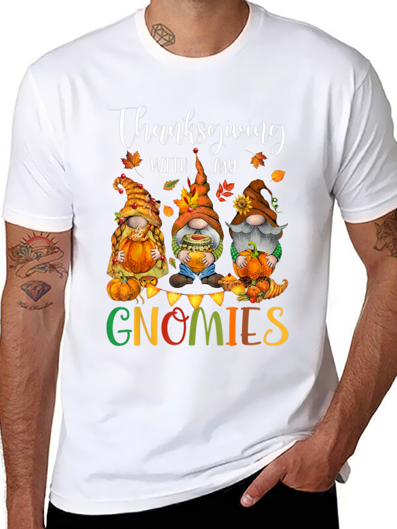 Thanksgiving Gnomies T-Shirt - Festive Holiday Tee