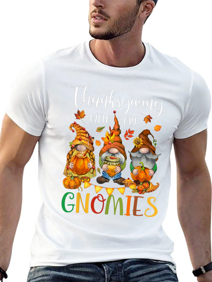 Thanksgiving Gnomies T-Shirt - Festive Holiday Tee