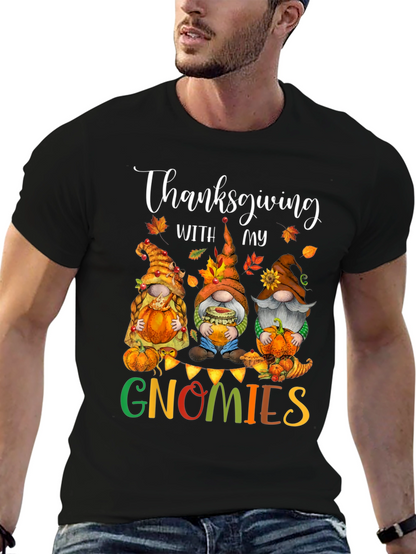 Thanksgiving Gnomies T-Shirt - Festive Holiday Tee