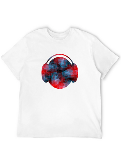 Abstract Headphones Graphic Tee - Modern Design