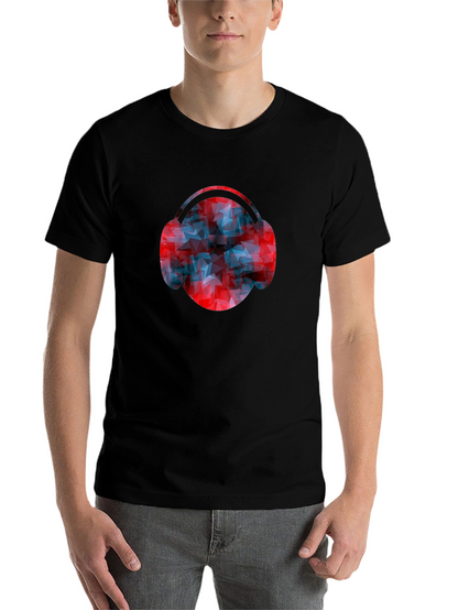 Abstract Headphones Graphic Tee - Modern Design