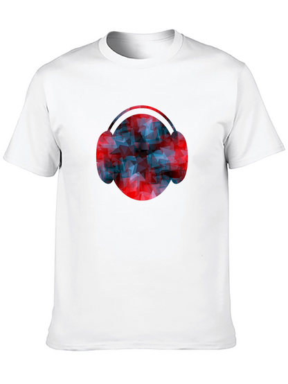 Abstract Headphones Graphic Tee - Modern Design