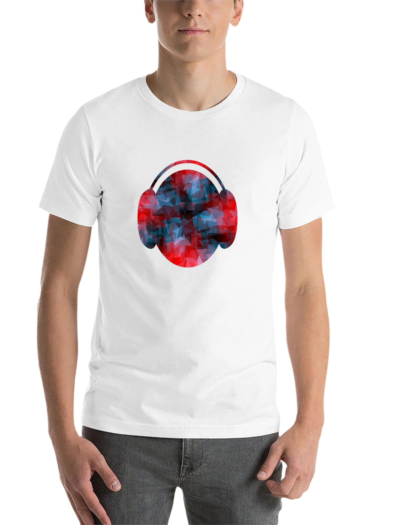 Abstract Headphones Graphic Tee - Modern Design