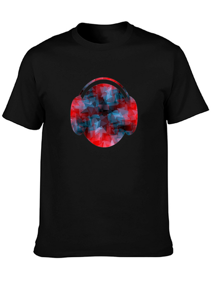 Abstract Headphones Graphic Tee - Modern Design