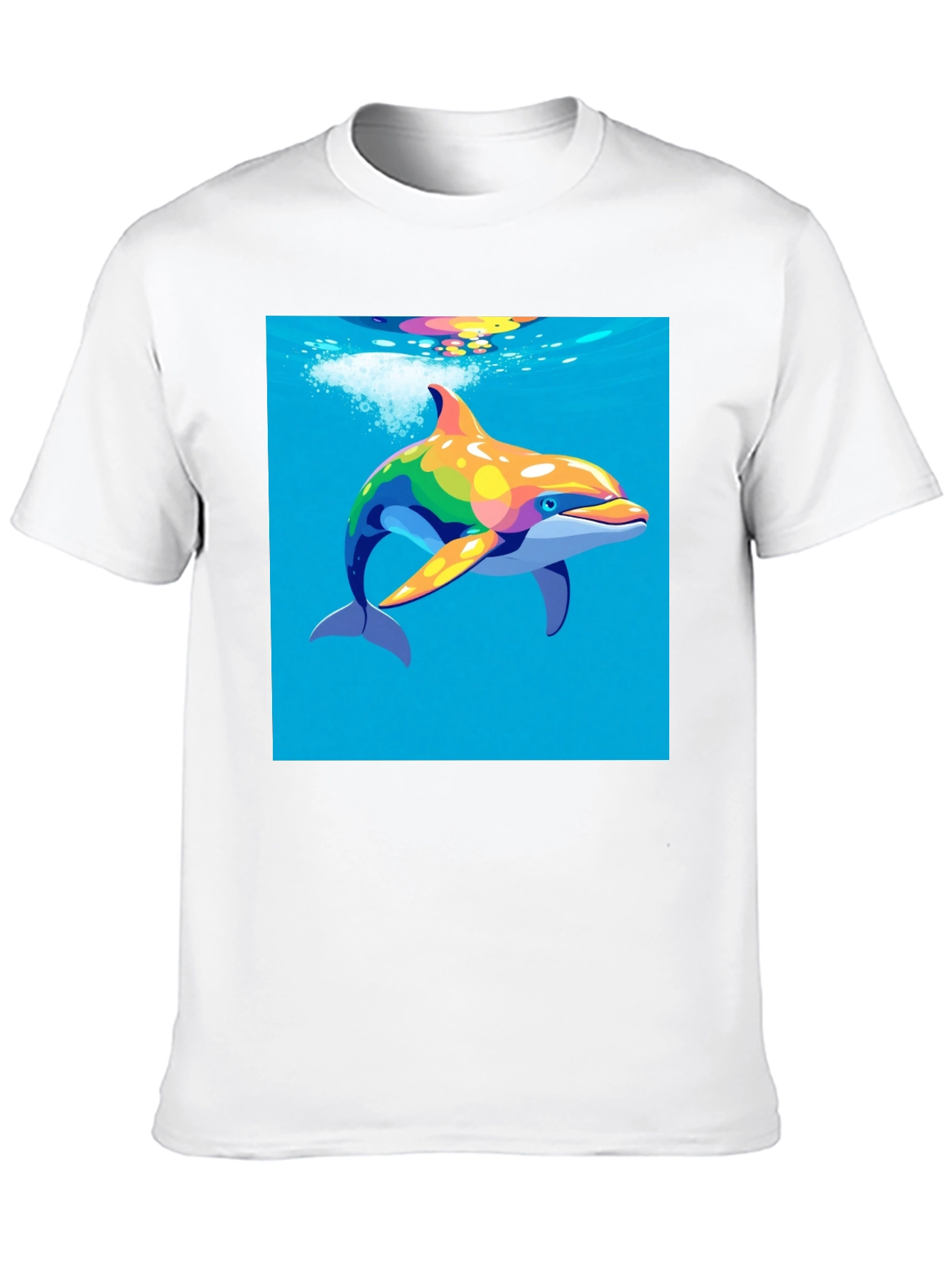 Rainbow Dolphin T-Shirt - Mens Black Tee