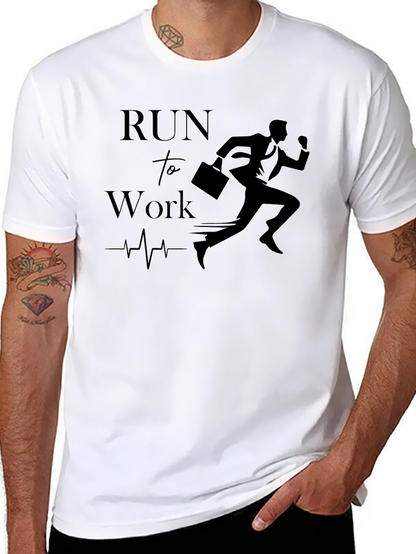 Run to Work T-Shirt - Black Graphic Tee
