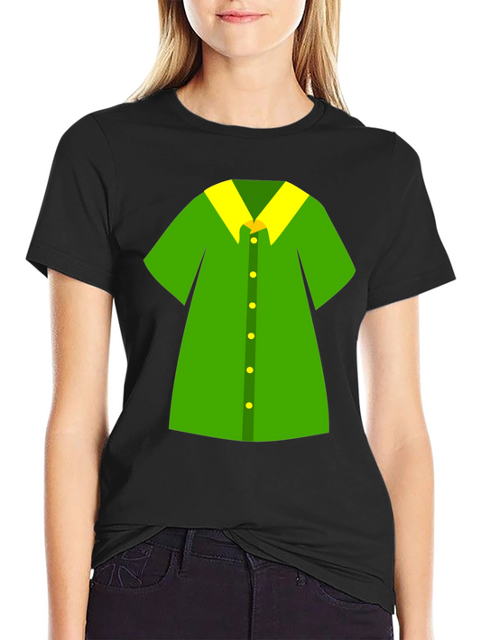 Novelty Green Shirt Design Black T-Shirt