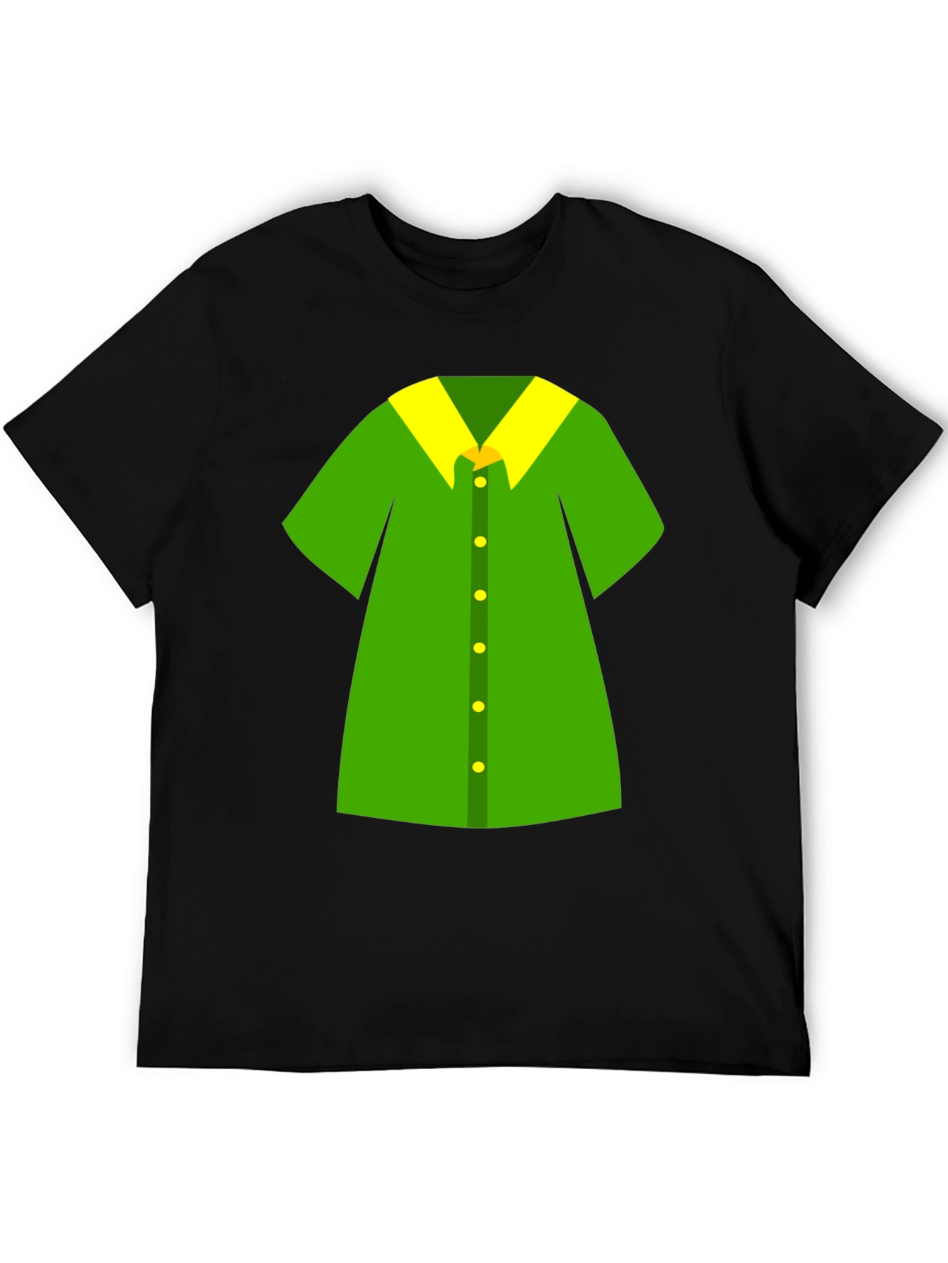 Novelty Green Shirt Design Black T-Shirt