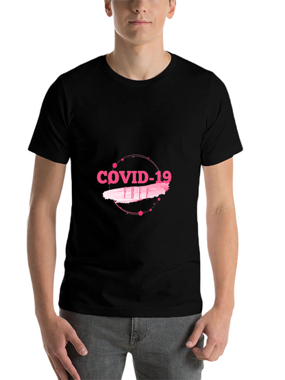 COVID-19 Pink Graphic Black T-Shirt