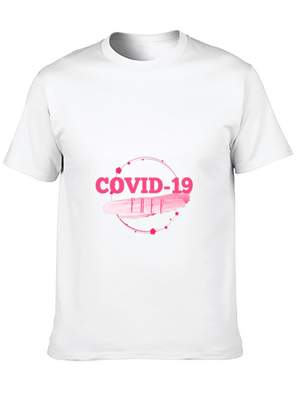 COVID-19 Pink Graphic Black T-Shirt