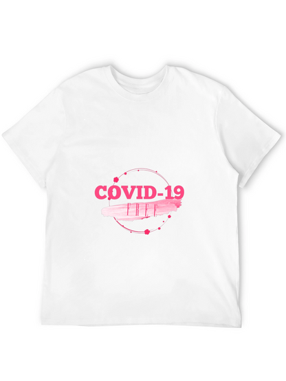 COVID-19 Pink Graphic Black T-Shirt