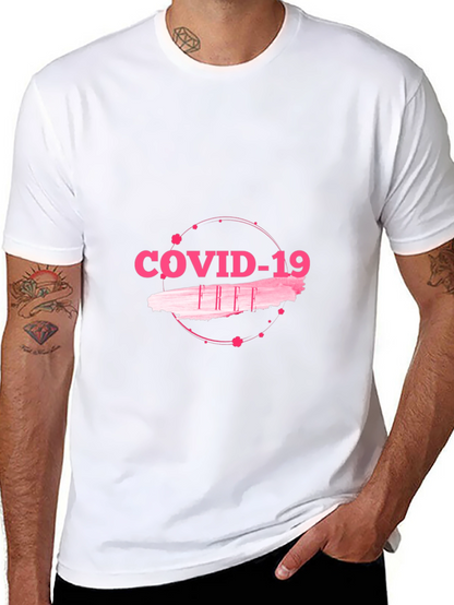 COVID-19 Pink Graphic Black T-Shirt