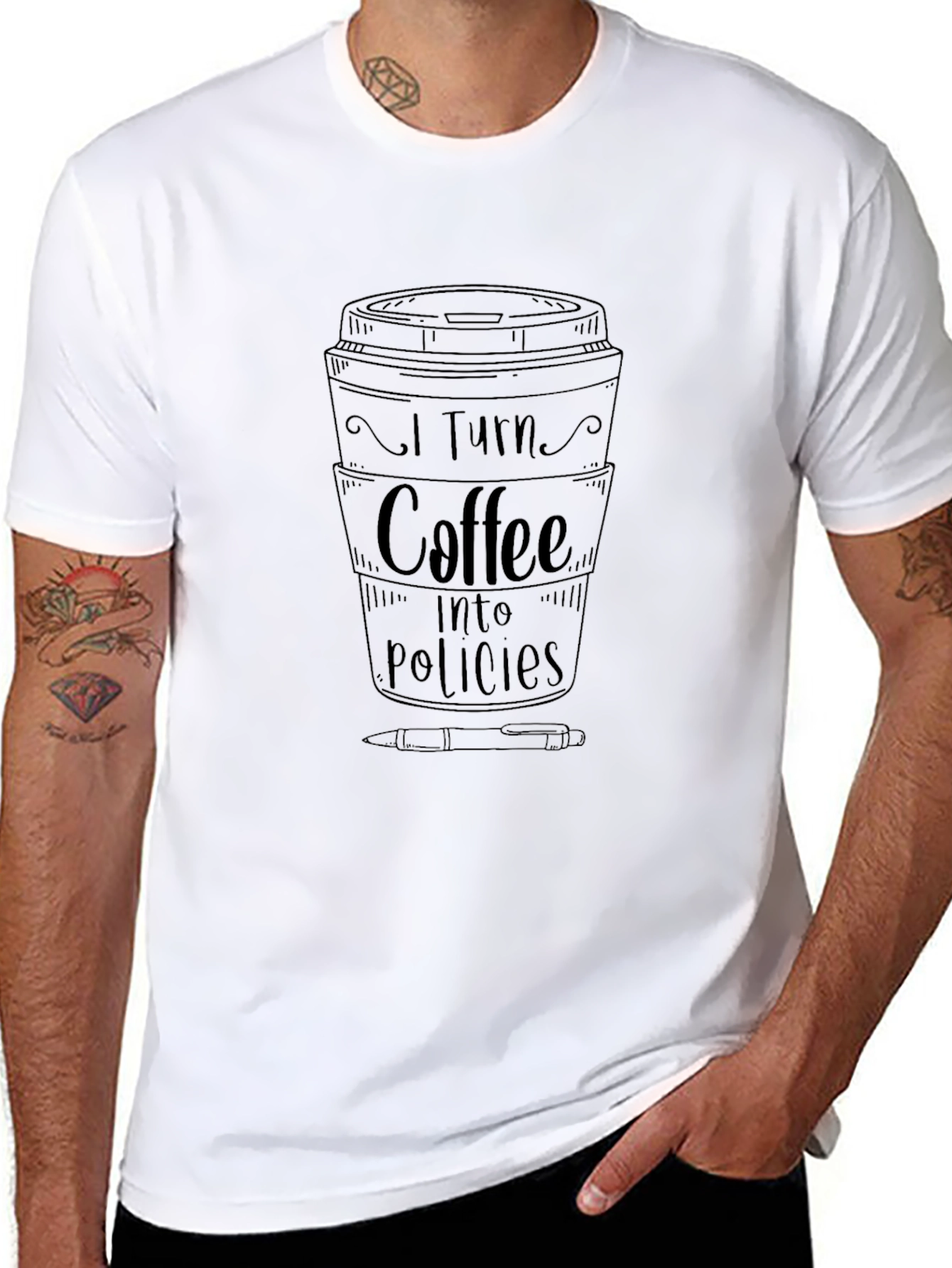 Coffee Into Policies Graphic T-Shirt